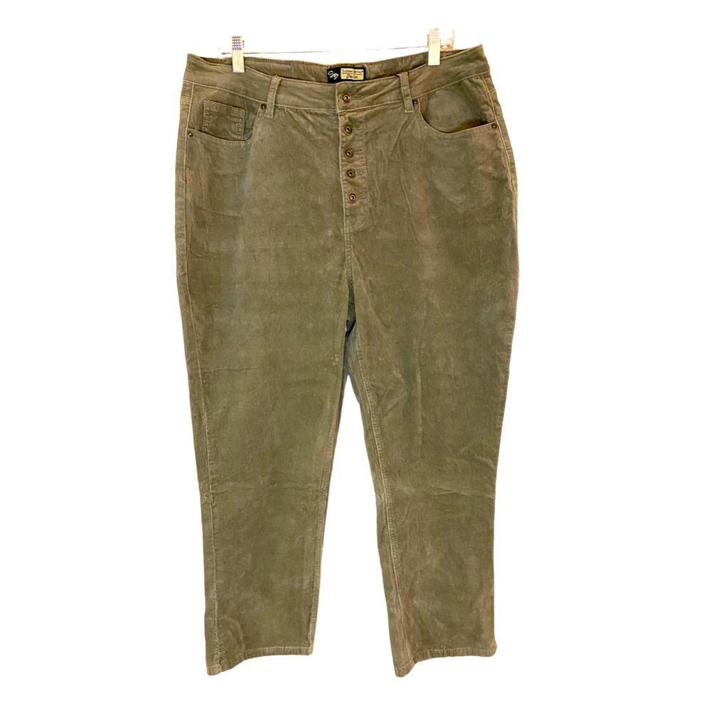 NWT Suzanne Betro Denim High Rise Button Fly Corduroy Ankle Size 20